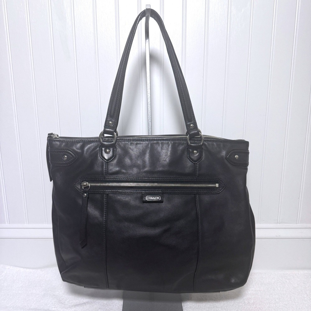 Coach Emma Daisy Shoulder Bag Black Leather Purse Vintage F23973